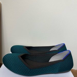 Rothy's Size 9 The Flat Emerald Green Washable Comfort Rounded Ballet Slip